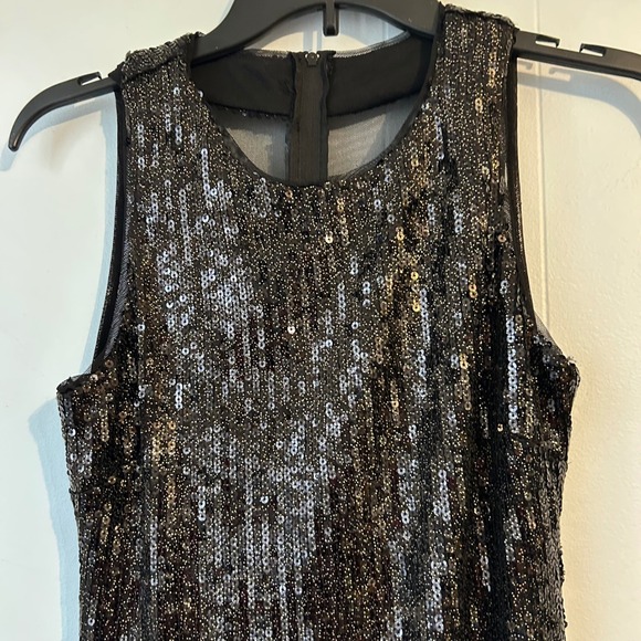 Bisou Bisou Michele Boston Black Sequins Sleeveless Sheath Dress Size 4 - Picture 4 of 10